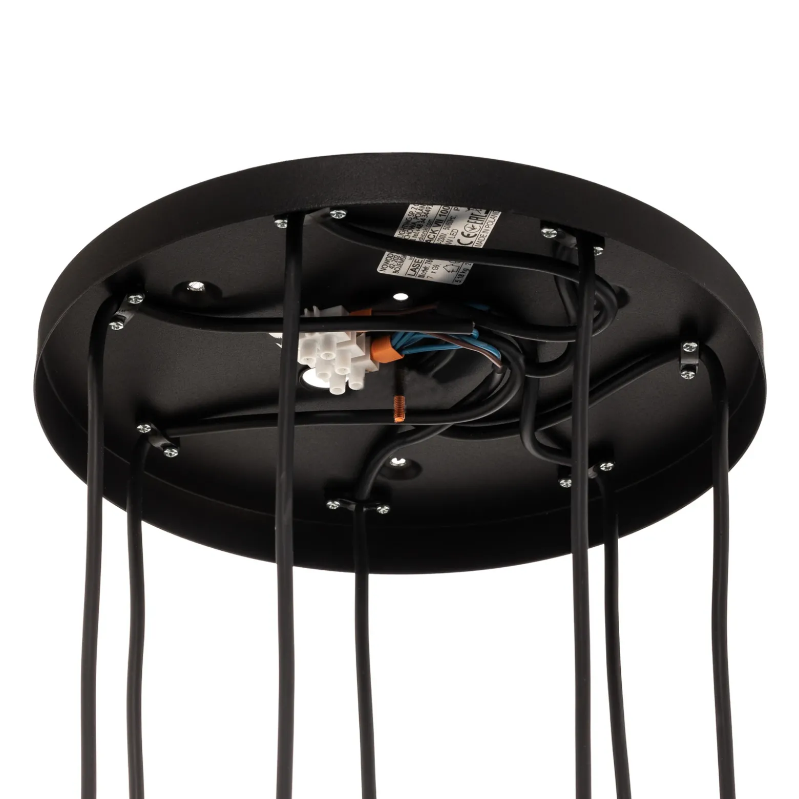 Lámpara colgante Laser, 7 luces, negro