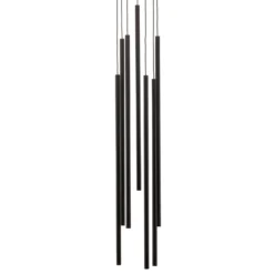 Lámpara colgante Laser, 7 luces, negro