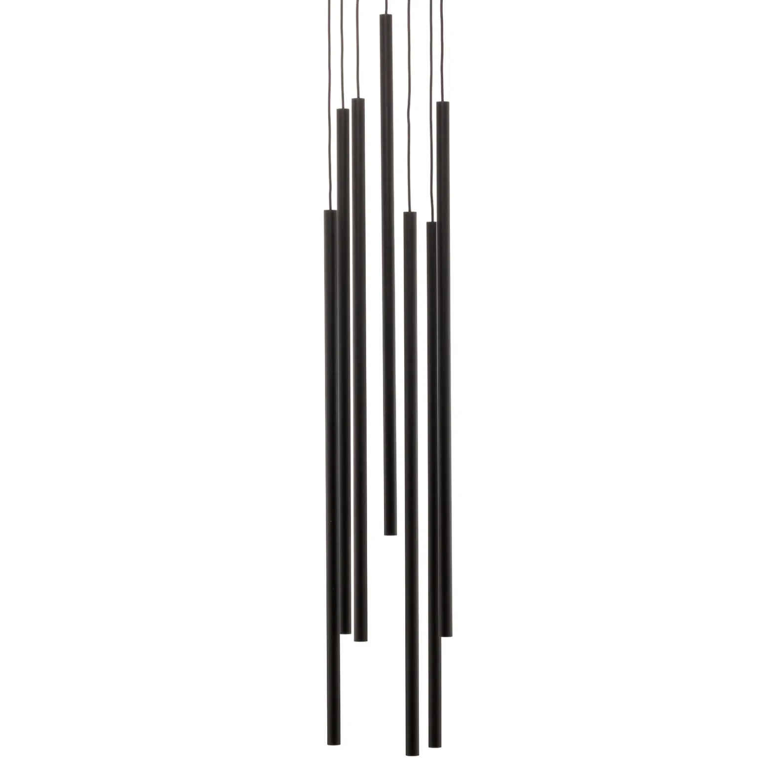 Lámpara colgante Laser, 7 luces, negro