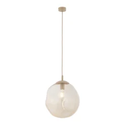 Lámpara colgante Lava, Ø 35 cm, E27, arena/coñac, cristal