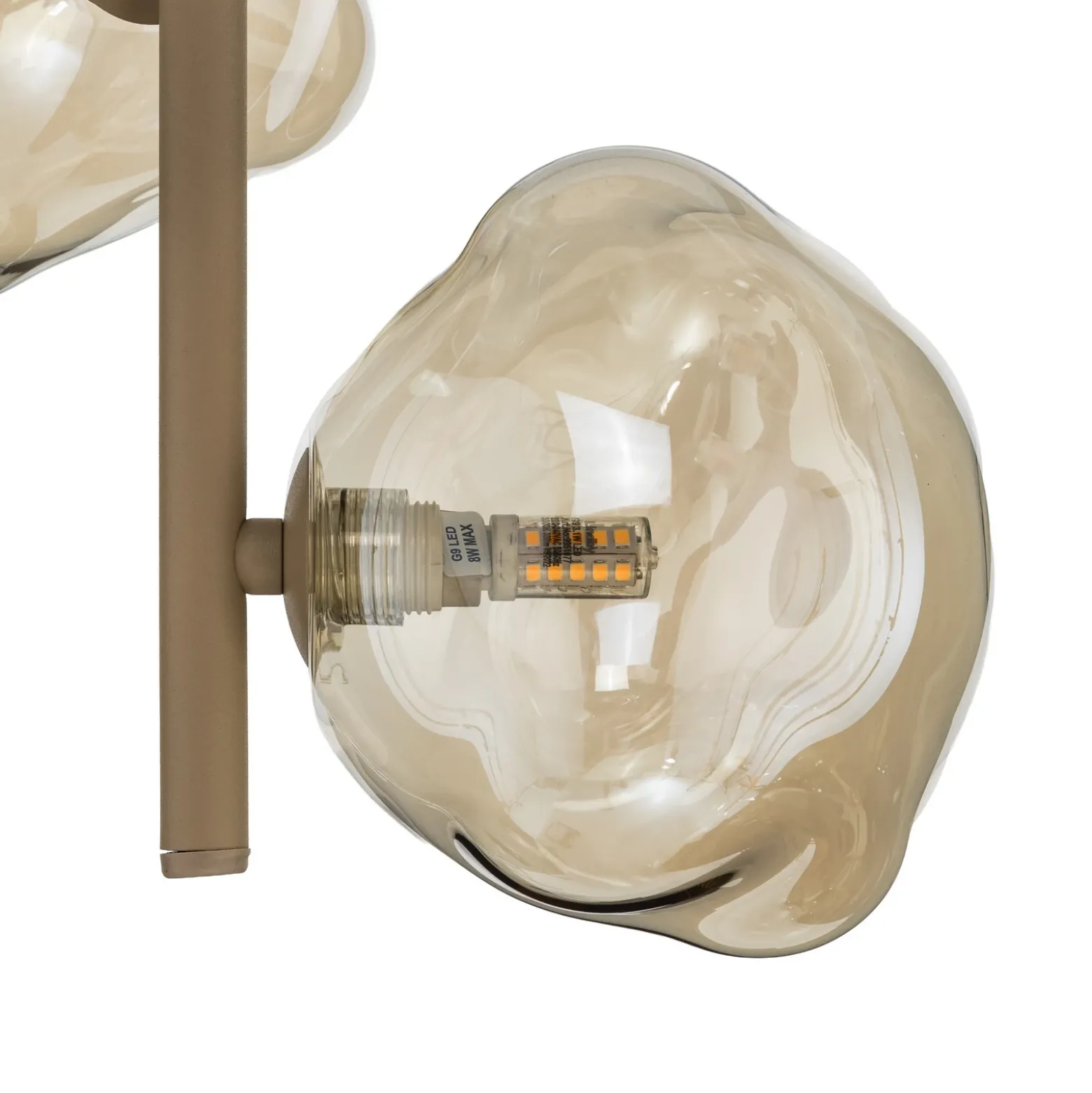Lámpara colgante Lava, 3 luces, Ø 29 cm, arena/coñac, G9