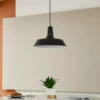 Lámpara colgante Laylan de Lindby, blanco/negro, Ø 46 cm, metal