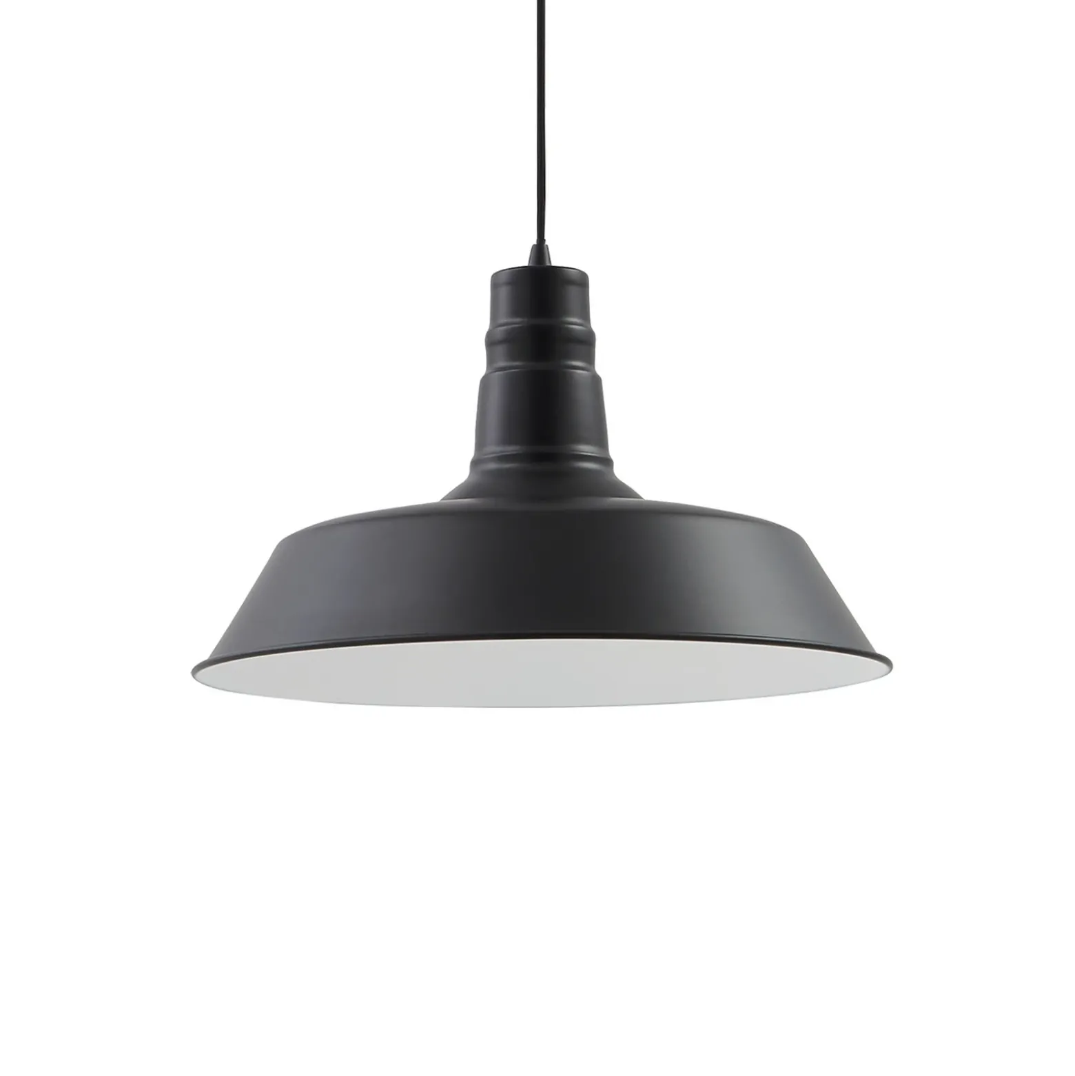 Lámpara colgante Laylan de Lindby, blanco/negro, Ø 46 cm, metal