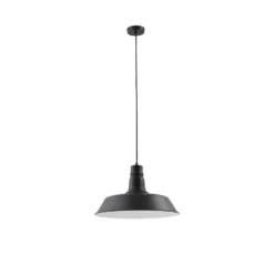 Lámpara colgante Laylan de Lindby, blanco/negro, Ø 46 cm, metal