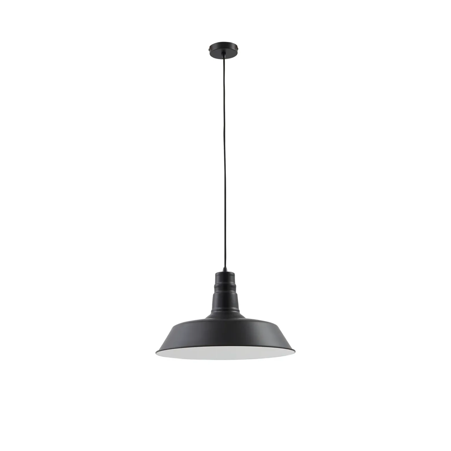 Lámpara colgante Laylan de Lindby, blanco/negro, Ø 46 cm, metal