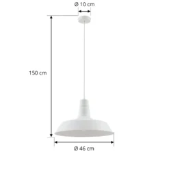 Lámpara colgante Laylan de Lindby, blanca, Ø 46 cm, metal