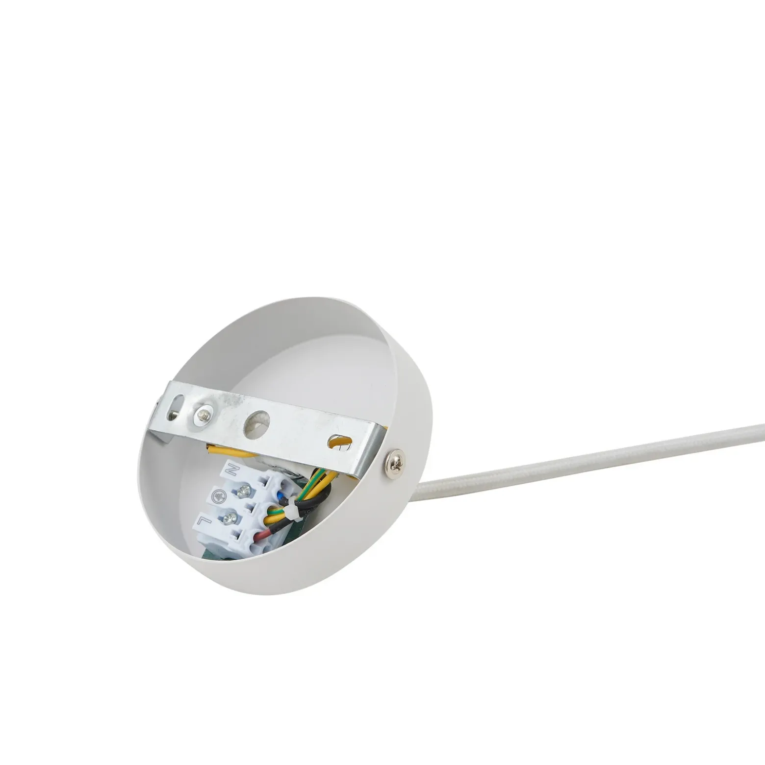 Lámpara colgante Laylan de Lindby, blanca, Ø 46 cm, metal