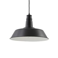 Lámpara colgante Laylan de Lindby, blanco/negro, Ø 36 cm, metal