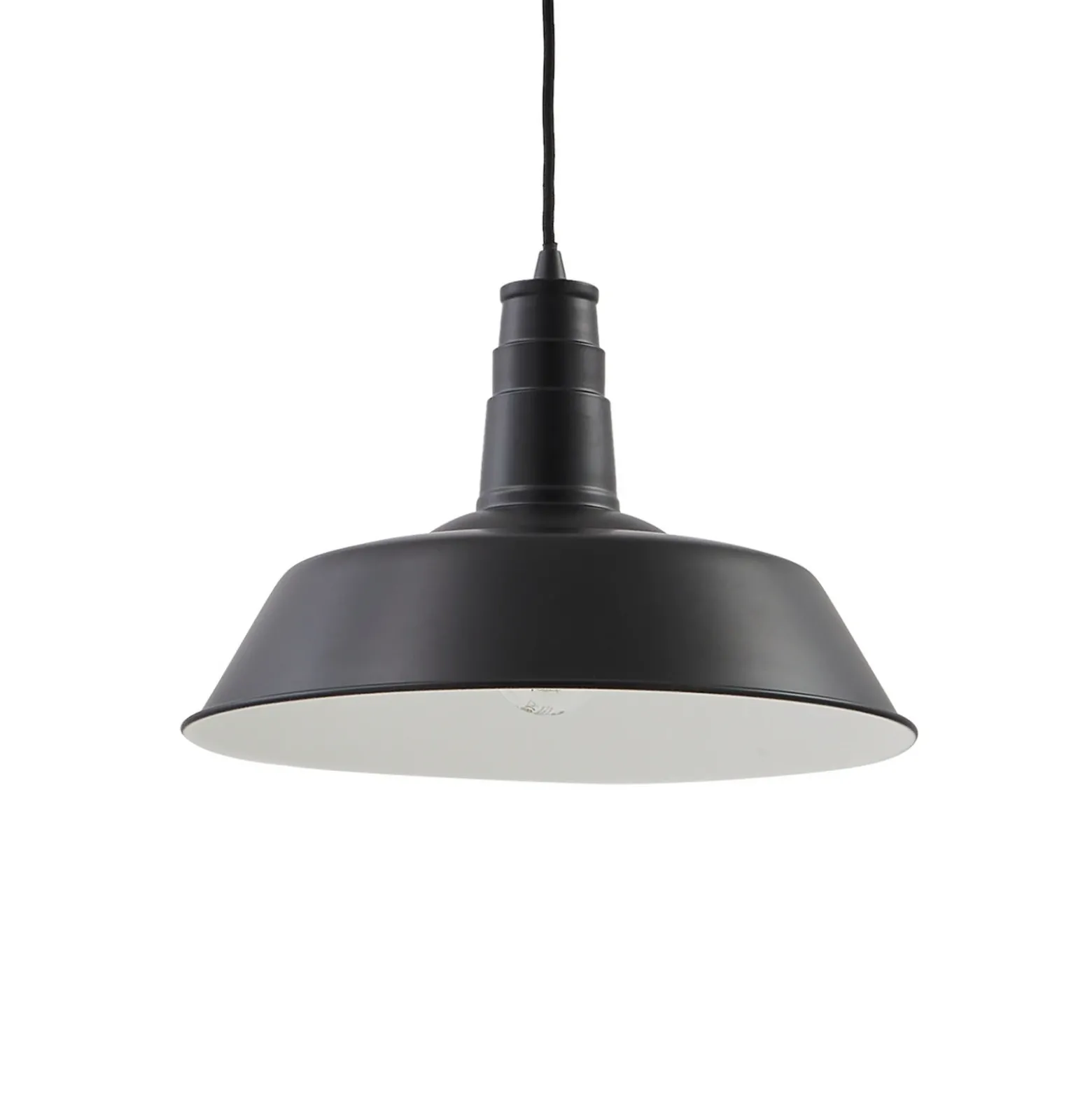 Lámpara colgante Laylan de Lindby, blanco/negro, Ø 36 cm, metal