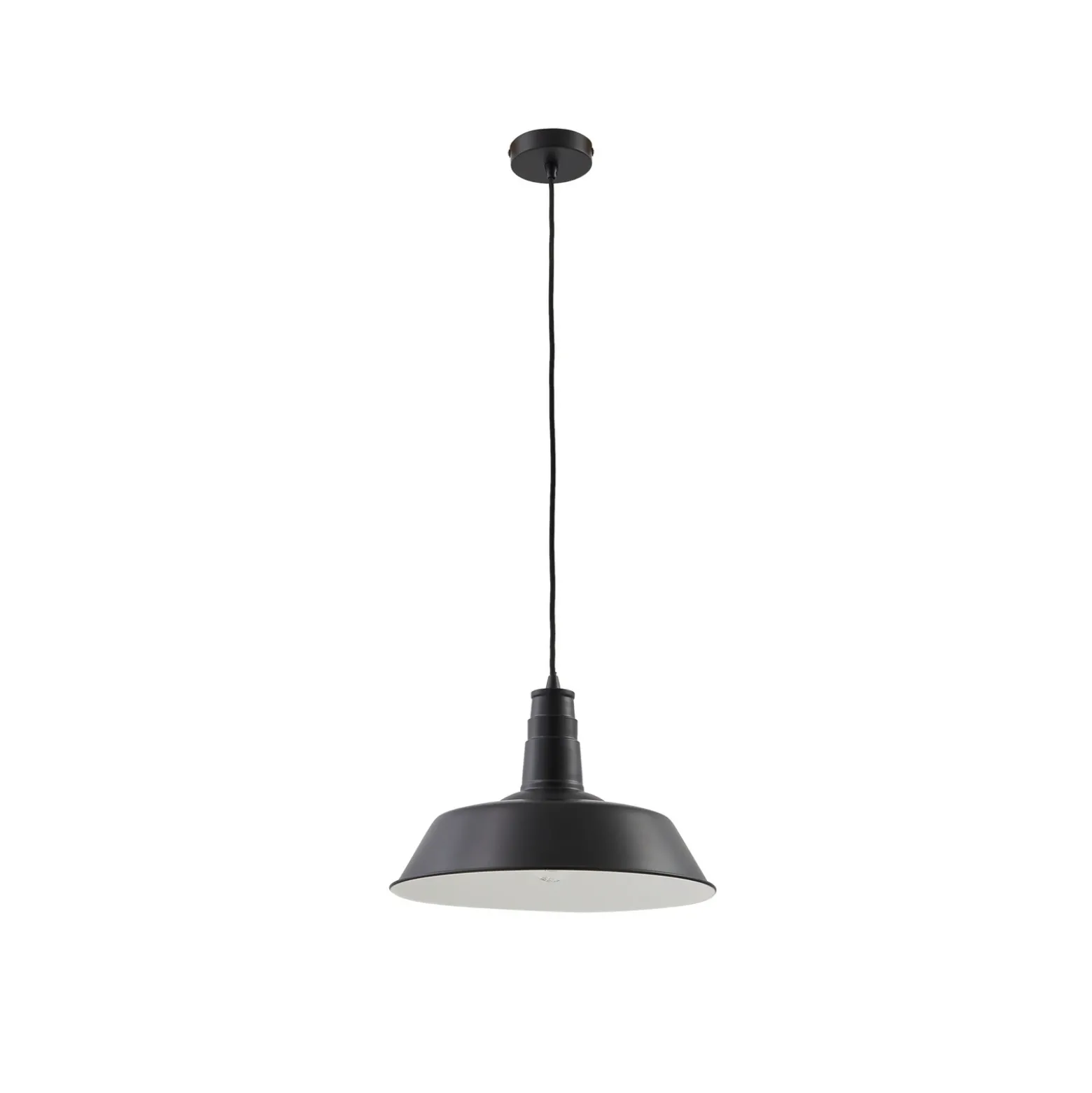 Lámpara colgante Laylan de Lindby, blanco/negro, Ø 36 cm, metal