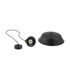 Lámpara colgante Laylan de Lindby, blanco/negro, Ø 36 cm, metal