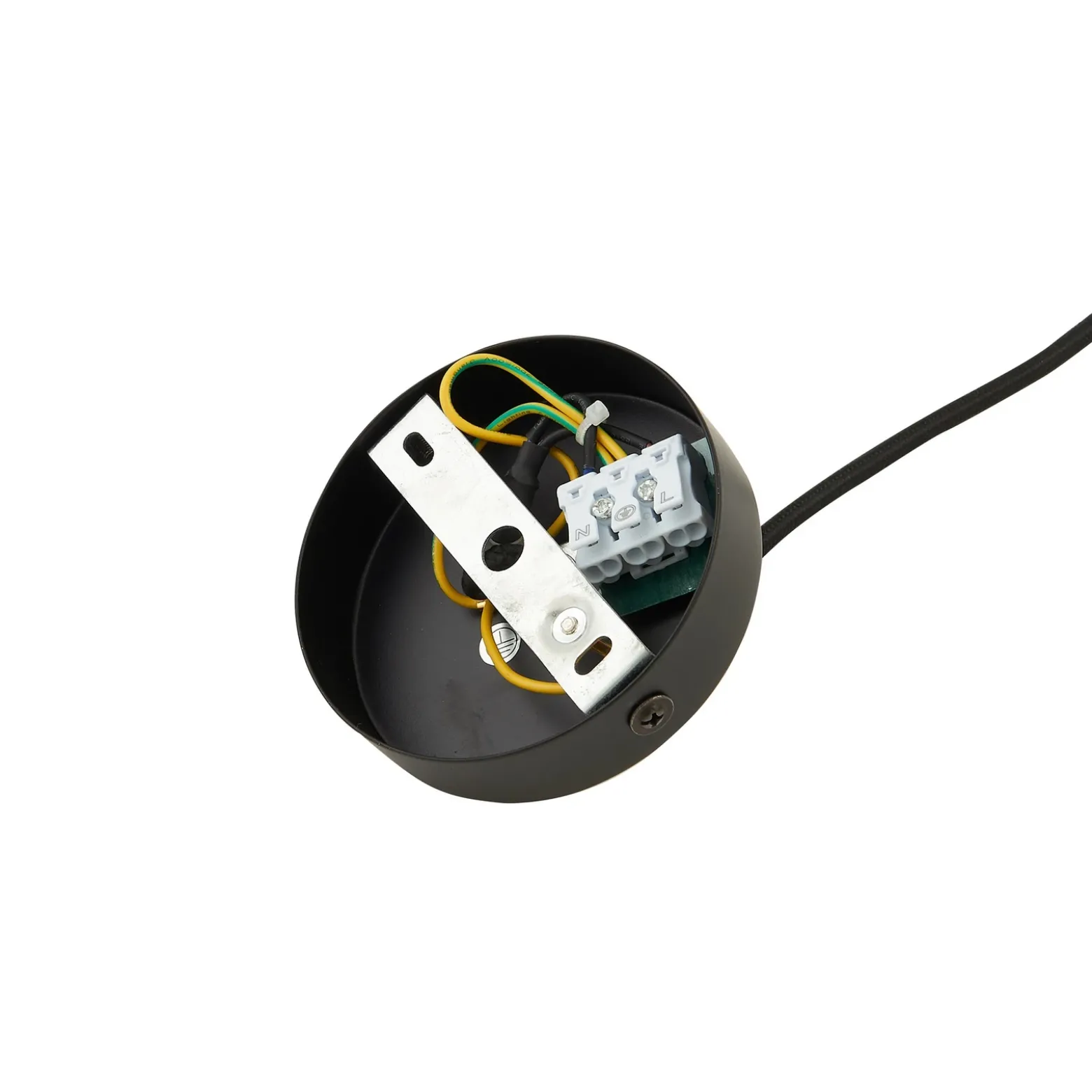 Lámpara colgante Laylan de Lindby, blanco/negro, Ø 36 cm, metal