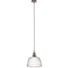 Lámpara colgante Leana, cristal transparente, 1 luz, latón envejecido