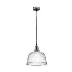 Lámpara colgante Leana, cristal transparente, 1 luz, cromado