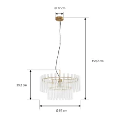 Lámpara colgante Leanna de Lucande, transparente/latón, Ø 54 cm, cristal
