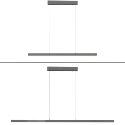 Lámpara colgante LED Adriana Comfort Lift de Paul Neuhaus, gris, CCT