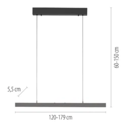 Lámpara colgante LED Adriana Comfort Lift de Paul Neuhaus, gris, CCT