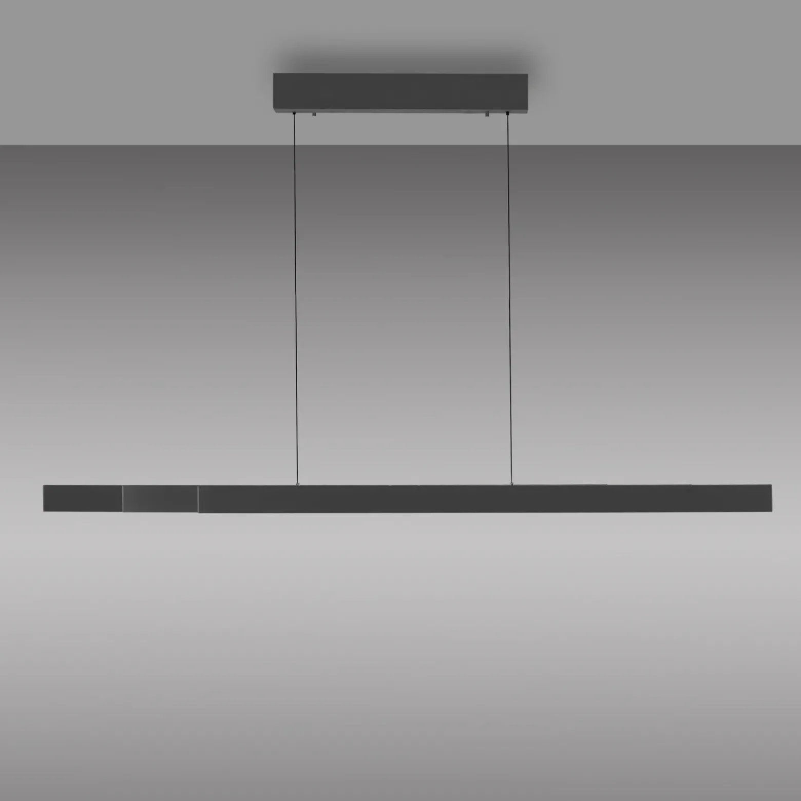 Lámpara colgante LED Adriana Square de Paul Neuhaus, gris, arriba/abajo