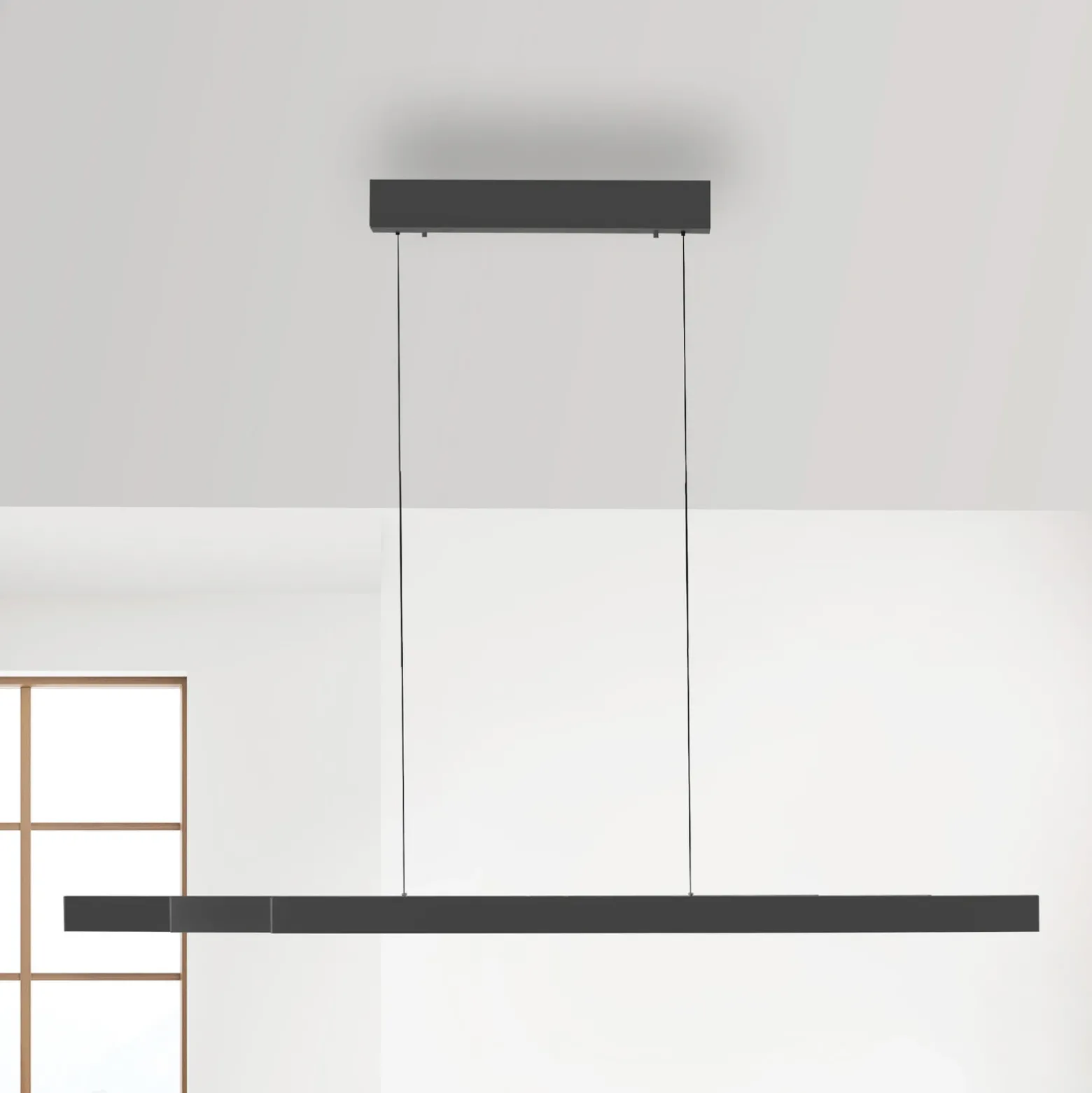 Lámpara colgante LED Adriana Square de Paul Neuhaus, gris, arriba/abajo