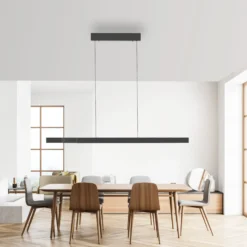 Lámpara colgante LED Adriana Square de Paul Neuhaus, gris, arriba/abajo