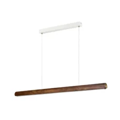Lámpara colgante LED Akeno, madera, metal, atenuable, 3000 K