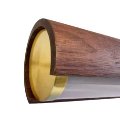 Lámpara colgante LED Akeno, madera, metal, atenuable, 3000 K