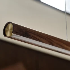 Lámpara colgante LED Akeno, madera, metal, atenuable, 3000 K