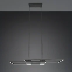 Lámpara colgante LED Albany, negra, 100 x 28 cm, aluminio CCT atenuable