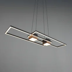 Lámpara colgante LED Albany, negra, 100 x 28 cm, aluminio CCT atenuable