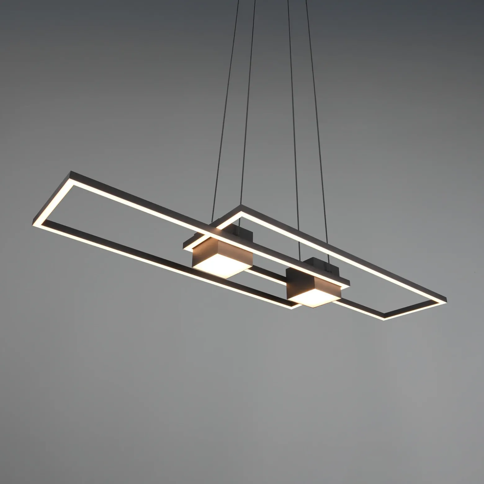 Lámpara colgante LED Albany, negra, 100 x 28 cm, aluminio CCT atenuable