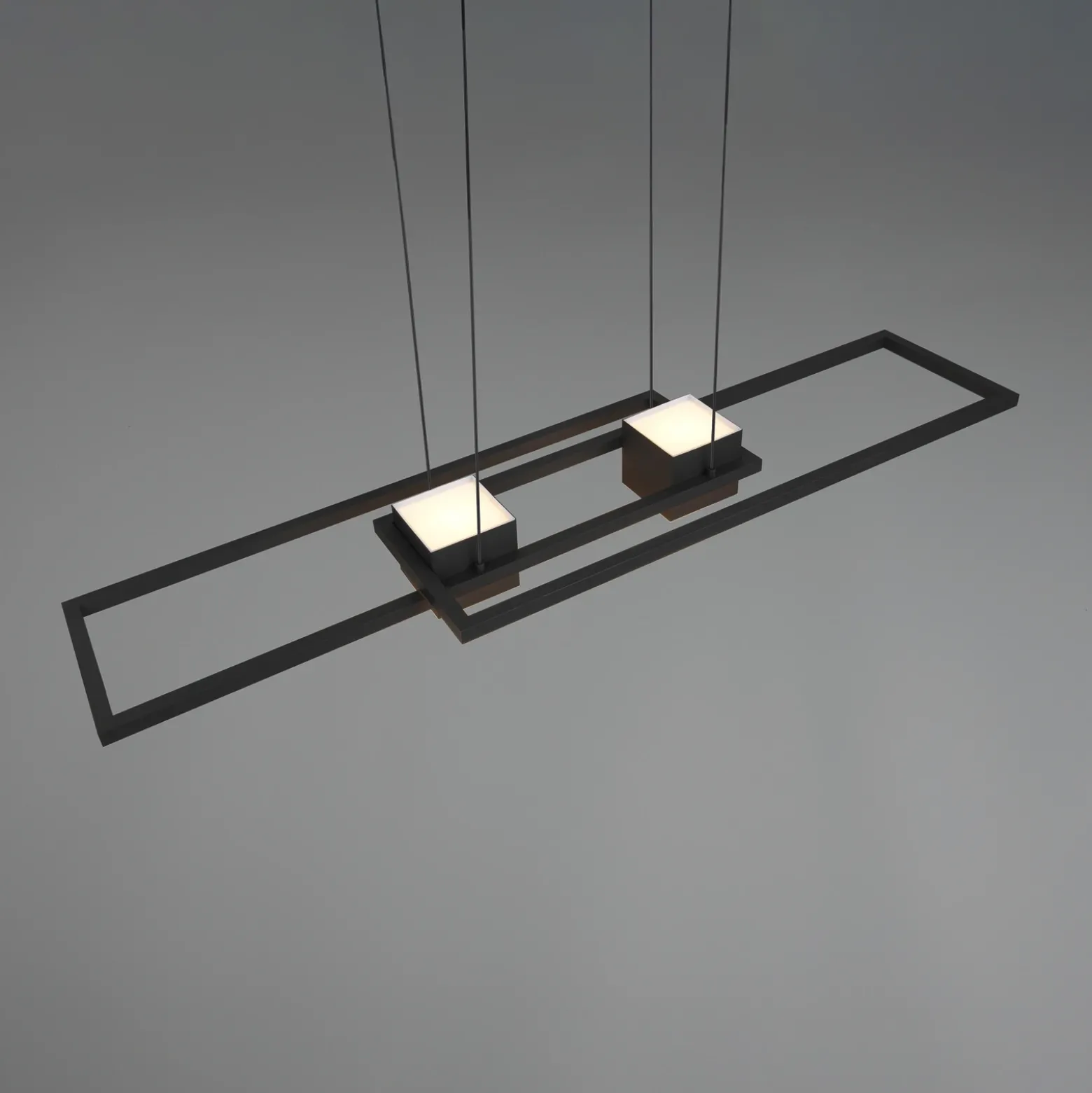 Lámpara colgante LED Albany, negra, 100 x 28 cm, aluminio CCT atenuable
