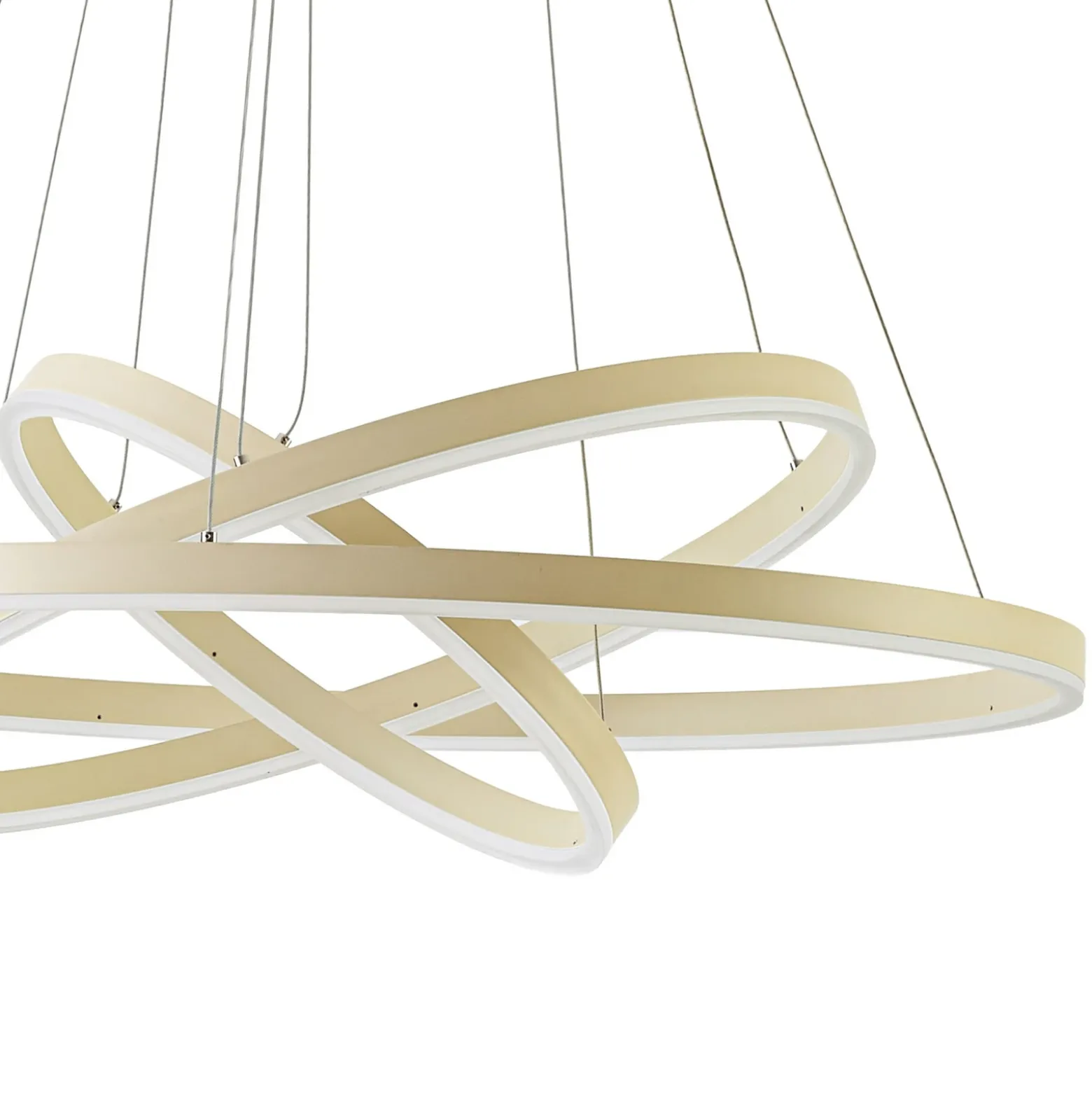 Lámpara colgante LED Albiona de Arcchio, color beige, 3 anillos, Ø 80 cm