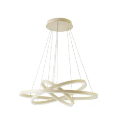 Lámpara colgante LED Albiona de Arcchio, color beige, 3 anillos, Ø 80 cm