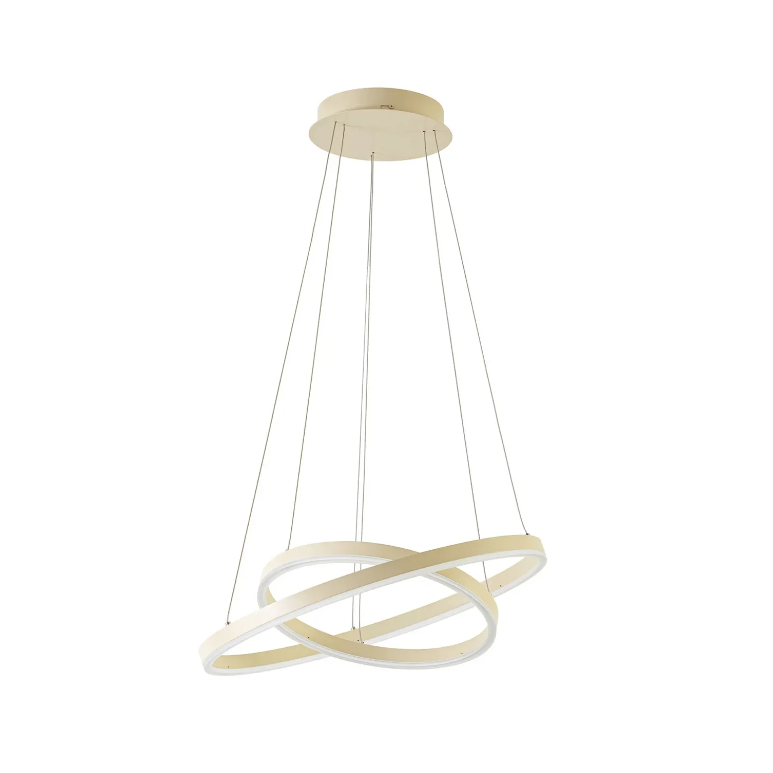 Lámpara colgante LED Albiona de Arcchio, color beige, 2 anillos, Ø 60 cm