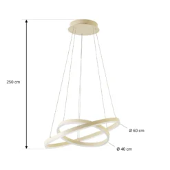 Lámpara colgante LED Albiona de Arcchio, color beige, 2 anillos, Ø 60 cm