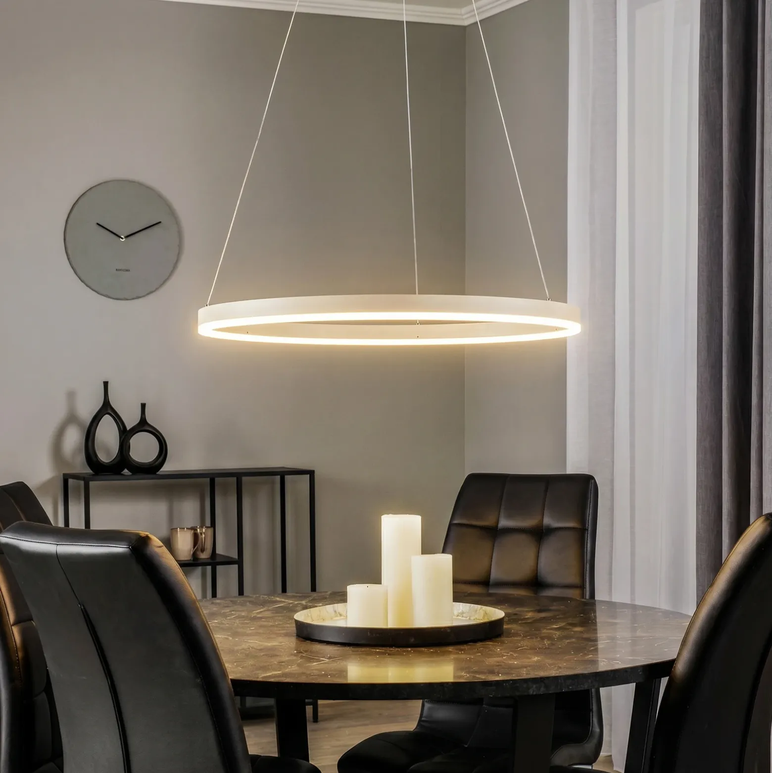 Lámpara colgante LED Albiona de Arcchio, color beige, 1 anillo, Ø 60 cm