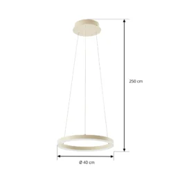 Lámpara colgante LED Albiona de Arcchio, color beige, 1 anillo, Ø 40 cm