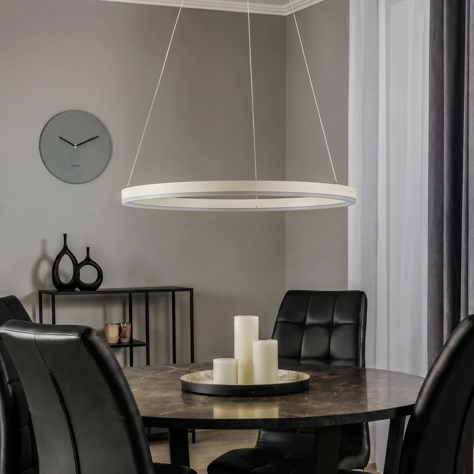 Lámpara colgante LED Albiona de Arcchio, color beige, 1 anillo, Ø 60 cm