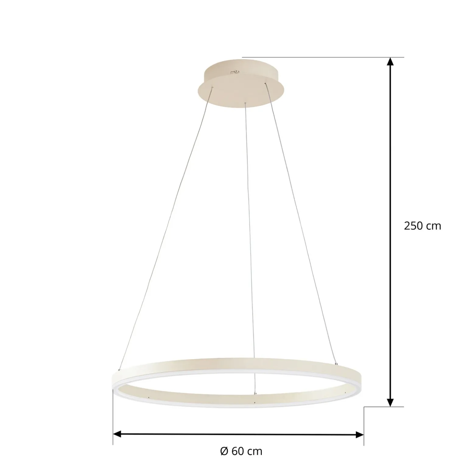 Lámpara colgante LED Albiona de Arcchio, color beige, 1 anillo, Ø 60 cm