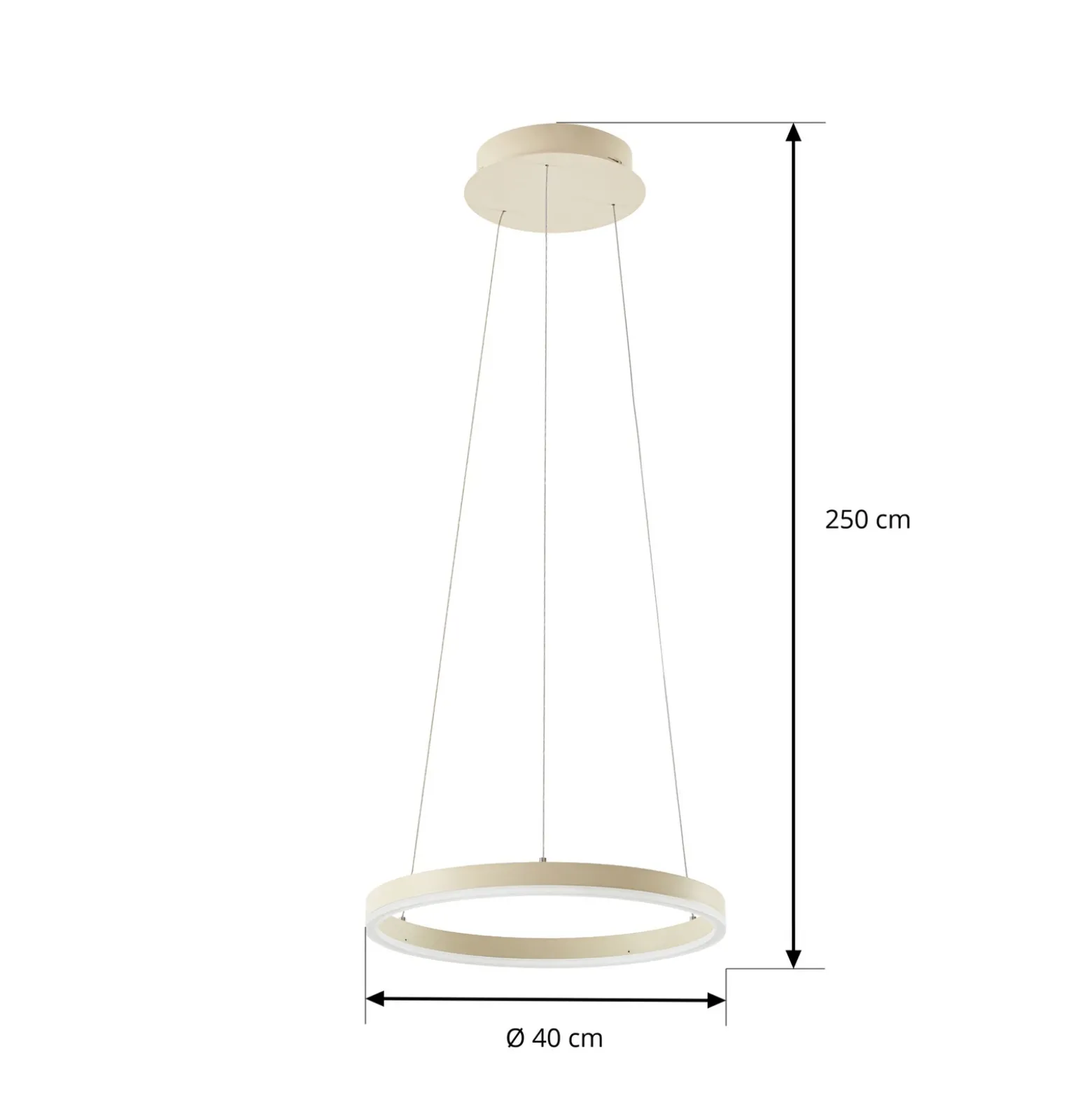 Lámpara colgante LED Albiona de Arcchio, color beige, 1 anillo, Ø 40 cm