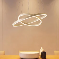 Lámpara colgante LED Albiona de Arcchio, color beige, 2 anillos, Ø 60 cm