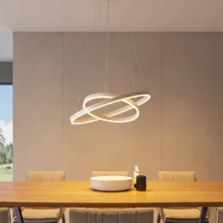 Lámpara colgante LED Albiona de Arcchio, color beige, 2 anillos, Ø 60 cm