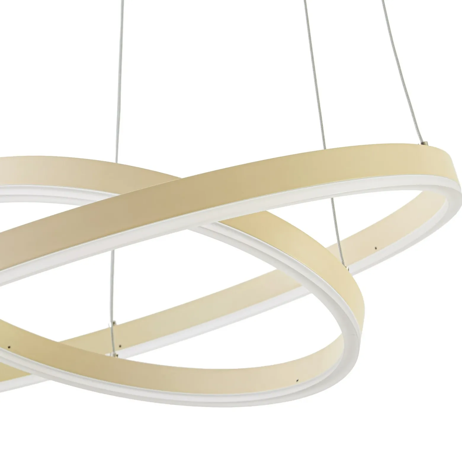 Lámpara colgante LED Albiona de Arcchio, color beige, 2 anillos, Ø 60 cm