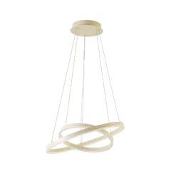 Lámpara colgante LED Albiona de Arcchio, color beige, 2 anillos, Ø 60 cm