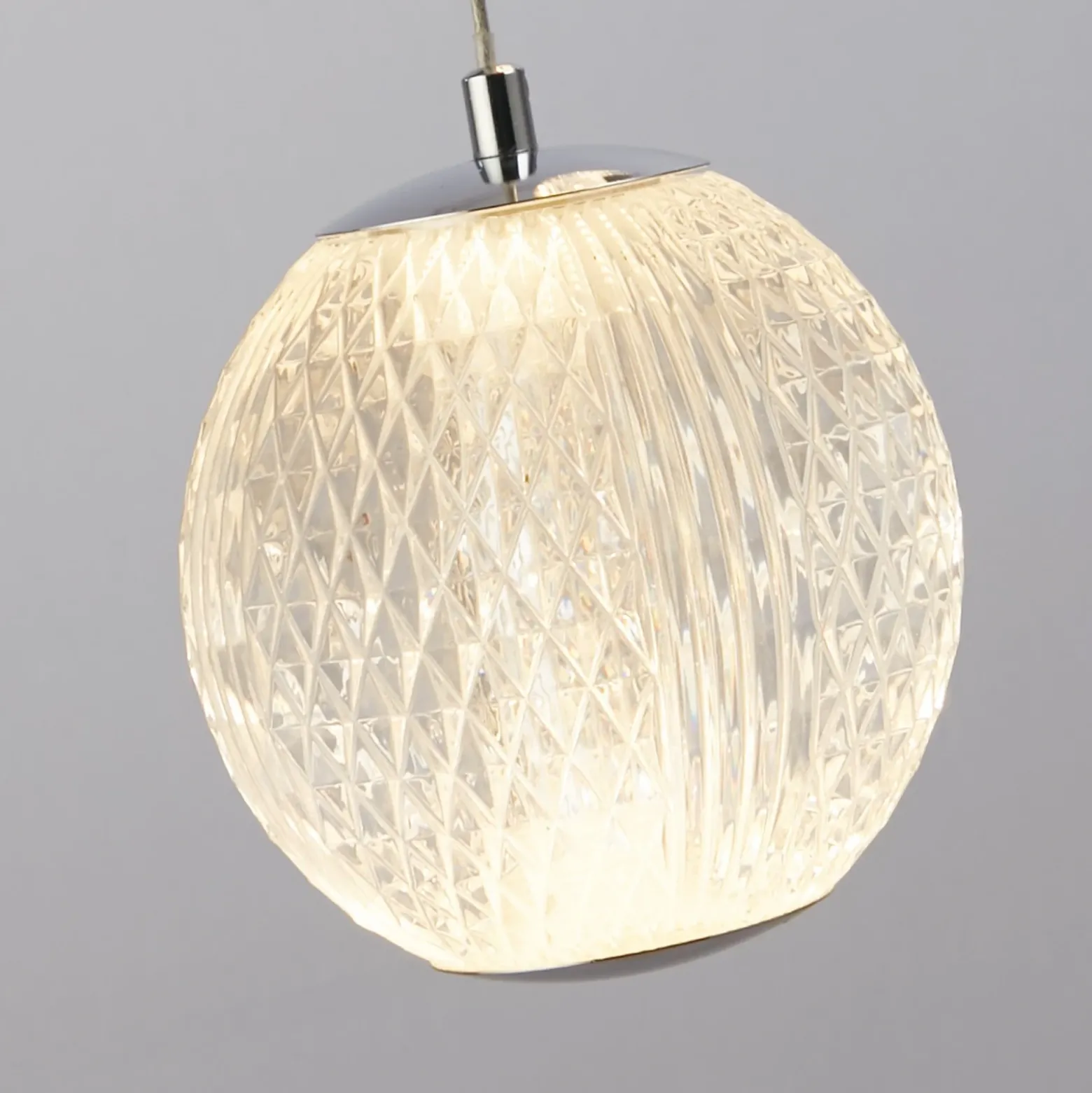 Lámpara colgante LED Allure, cromo, redonda, 5 luces