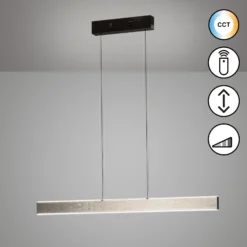 Lámpara colgante LED Aluro, metal, control remoto, CCT, atenuable