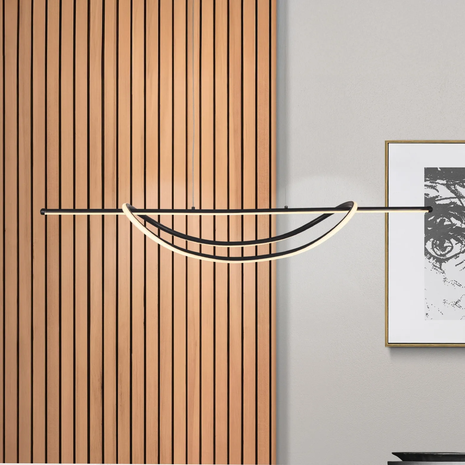 Lámpara colgante LED Ambar, metal, negro, 4000 K