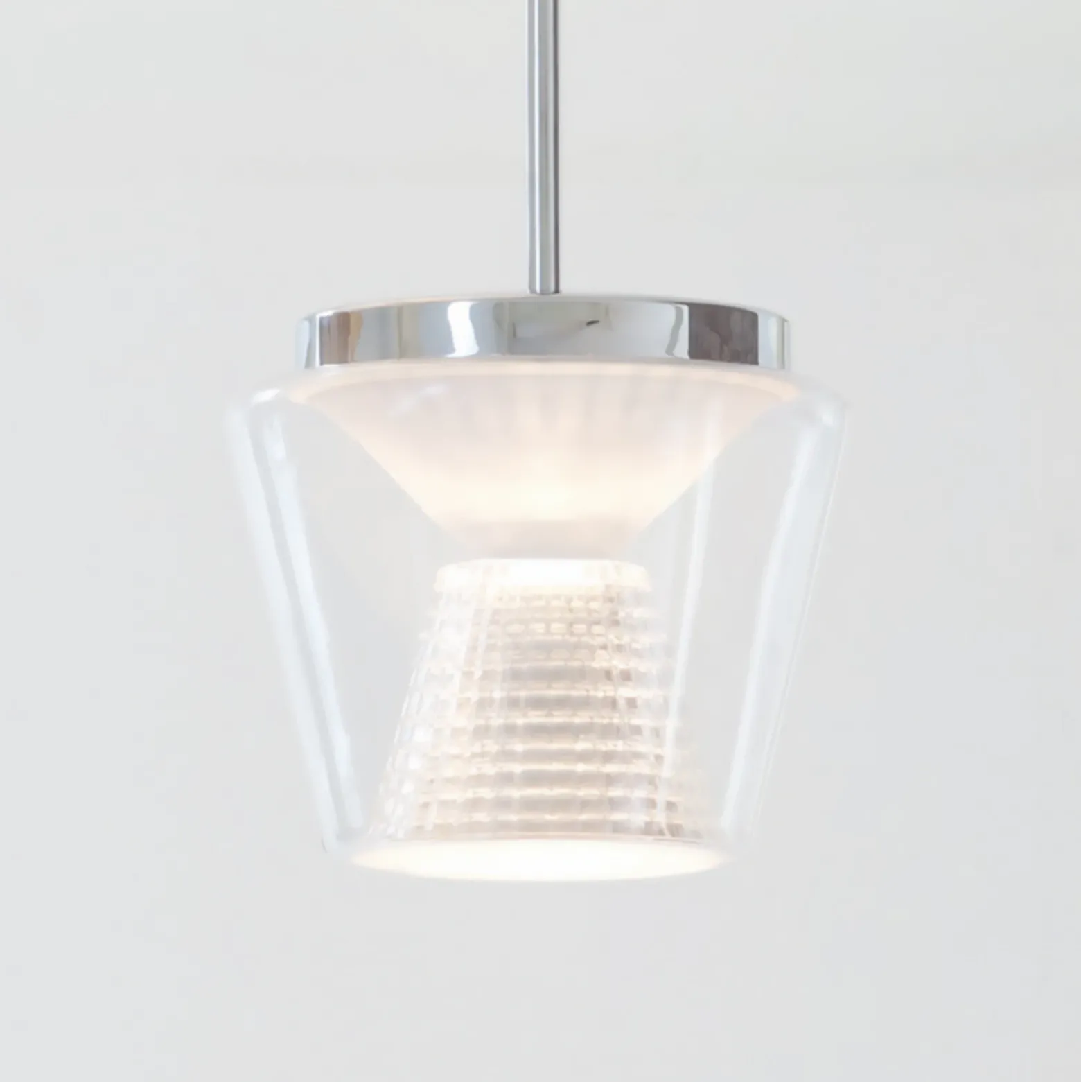 Lámpara colgante LED Annex con vidrio de cristal