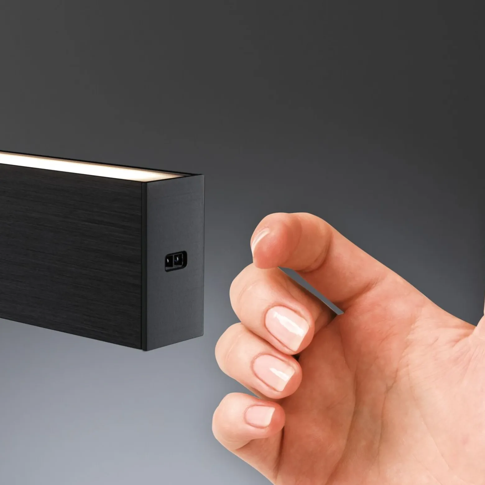 Lámpara colgante LED Aptare de Paulmann, negra, con sensor, atenuable