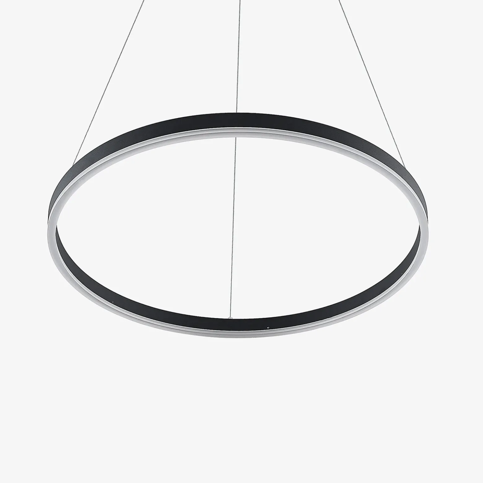 Lámpara colgante LED Arcchio Albiona, negra, 1 anillo, Ø 60 cm